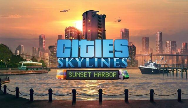 City Skylines Sunset Harbor Key Art