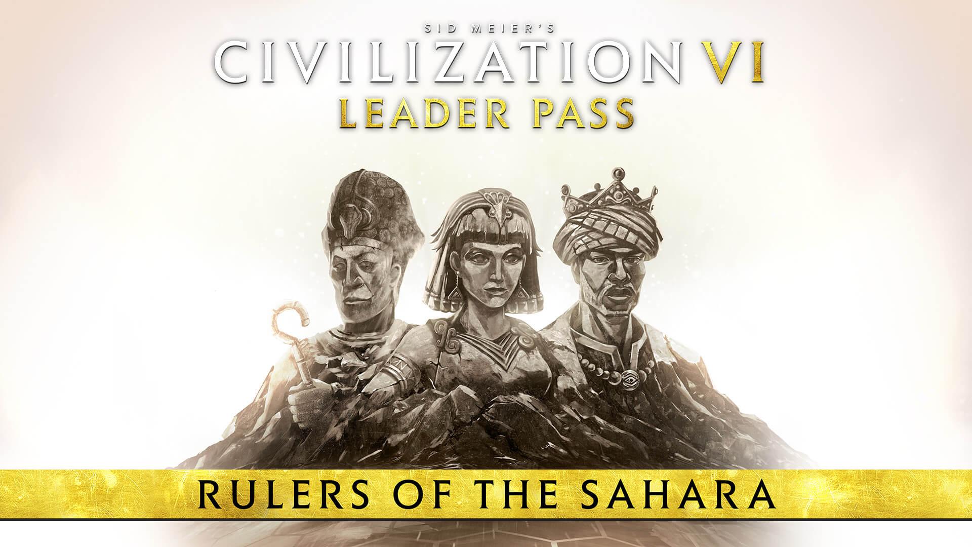 civilization vi leader pass rules of the sahara key art