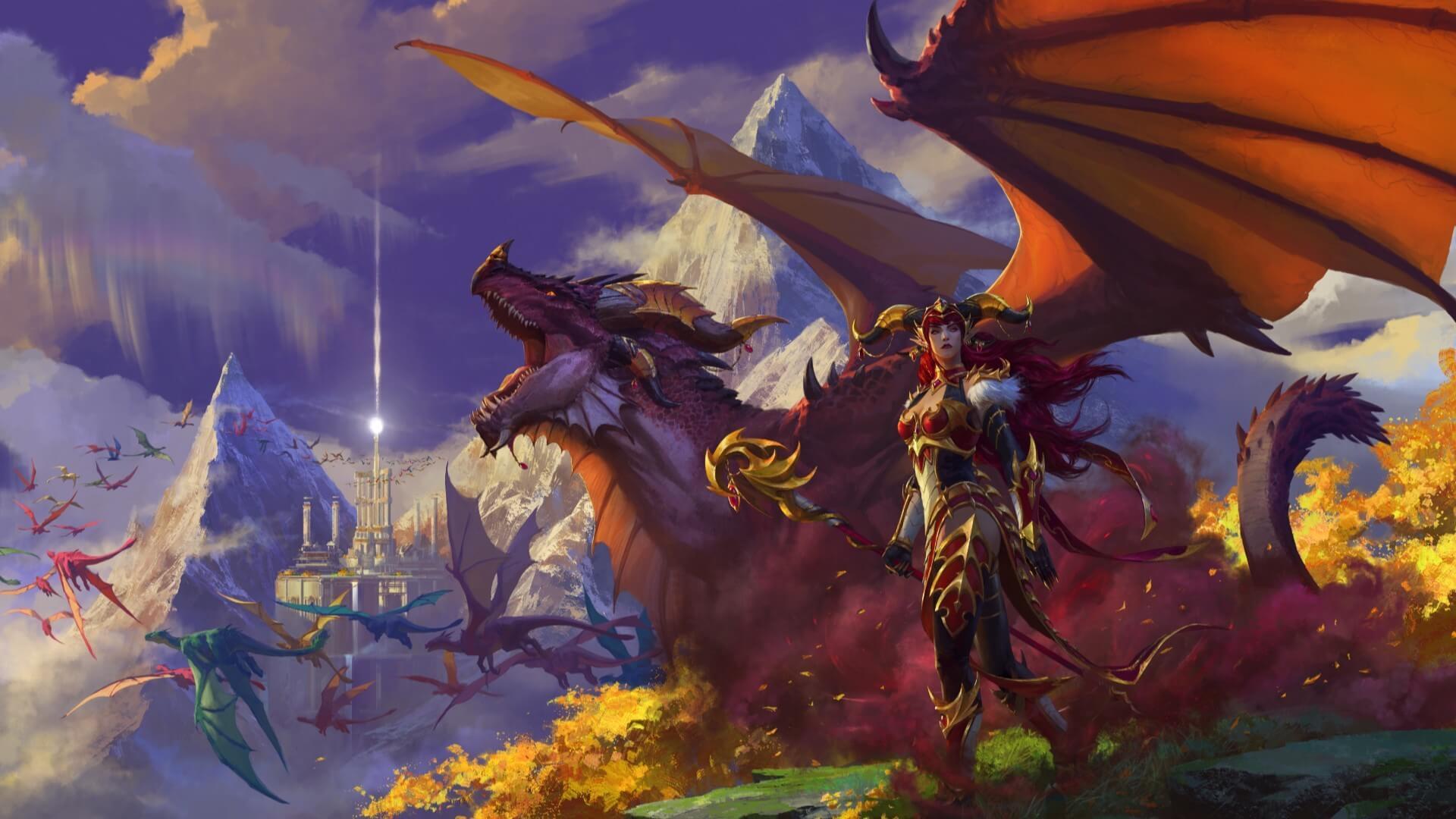 world of warcraft dragonflight key art alexstrasza